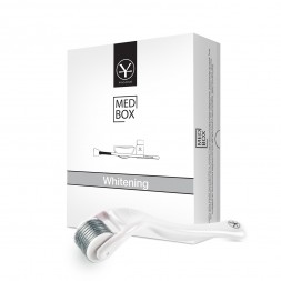 Whitening MEDBOX zestaw ampułek + Derma Roller Mezoterapia 540 igieł