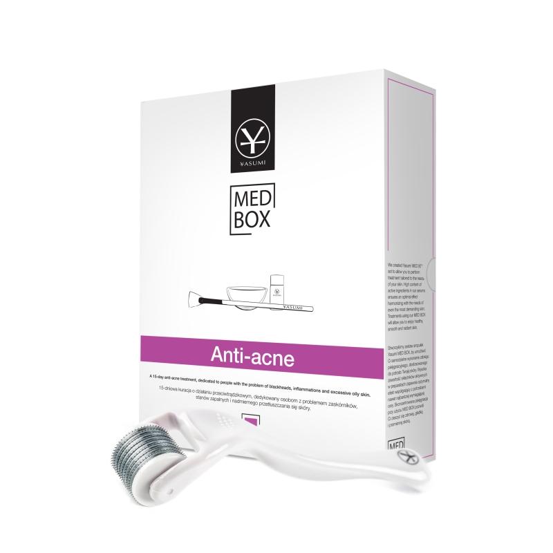 Anti-Acne MEDBOX zestaw ampułek + Derma Roller
